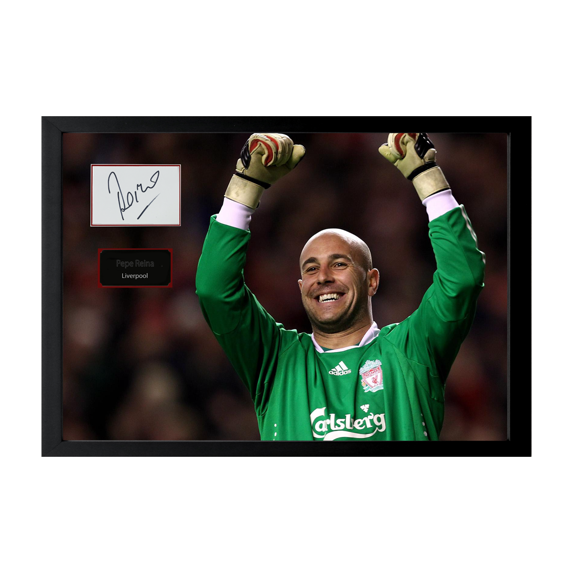 Pepe Reina Signed Liverpool Cut Iconic Frame (ACG Cert)