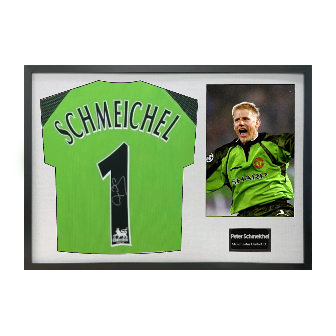 Peter Schmeichel Signed Manchester United Shirt Classic Frame