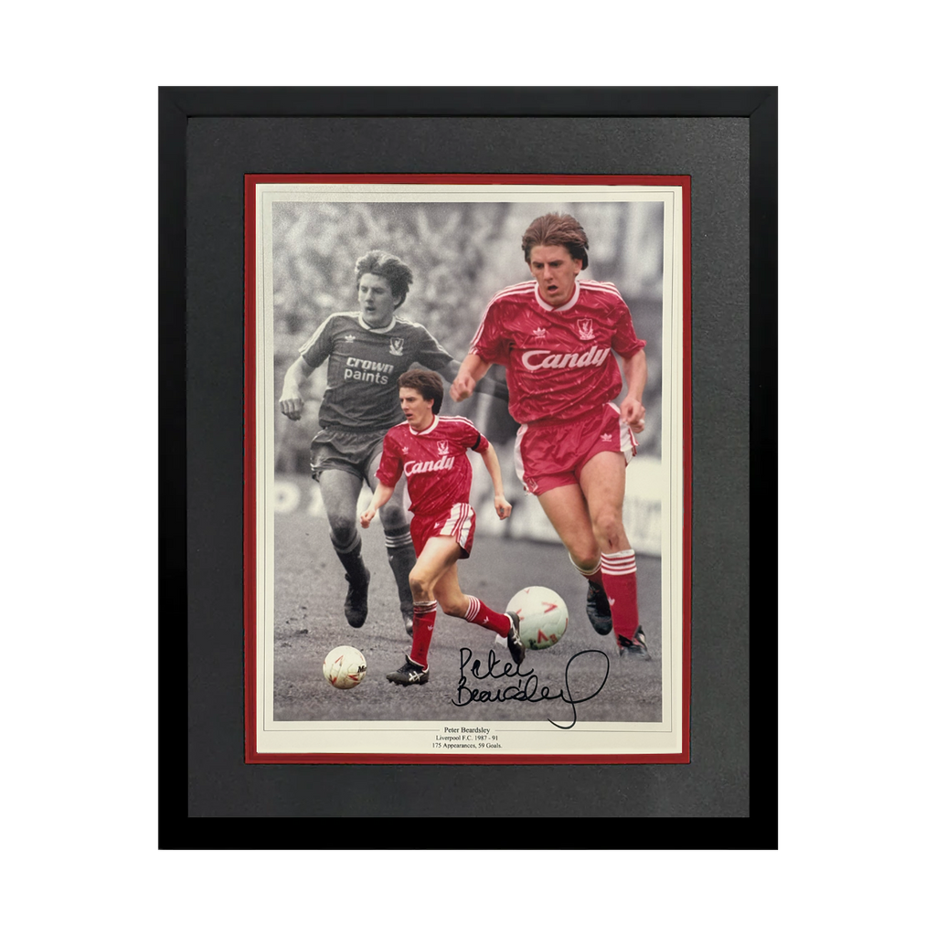 Peter Beardsley Signed Liverpool 16x12 Image Deluxe Mount