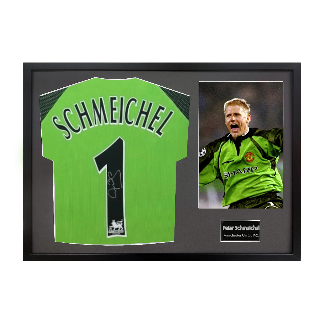Peter Schmeichel Signed Manchester United Shirt Classic Frame
