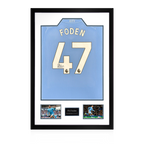 Phil Foden Signed 23/24 Manchester City Shirt Premium Frame