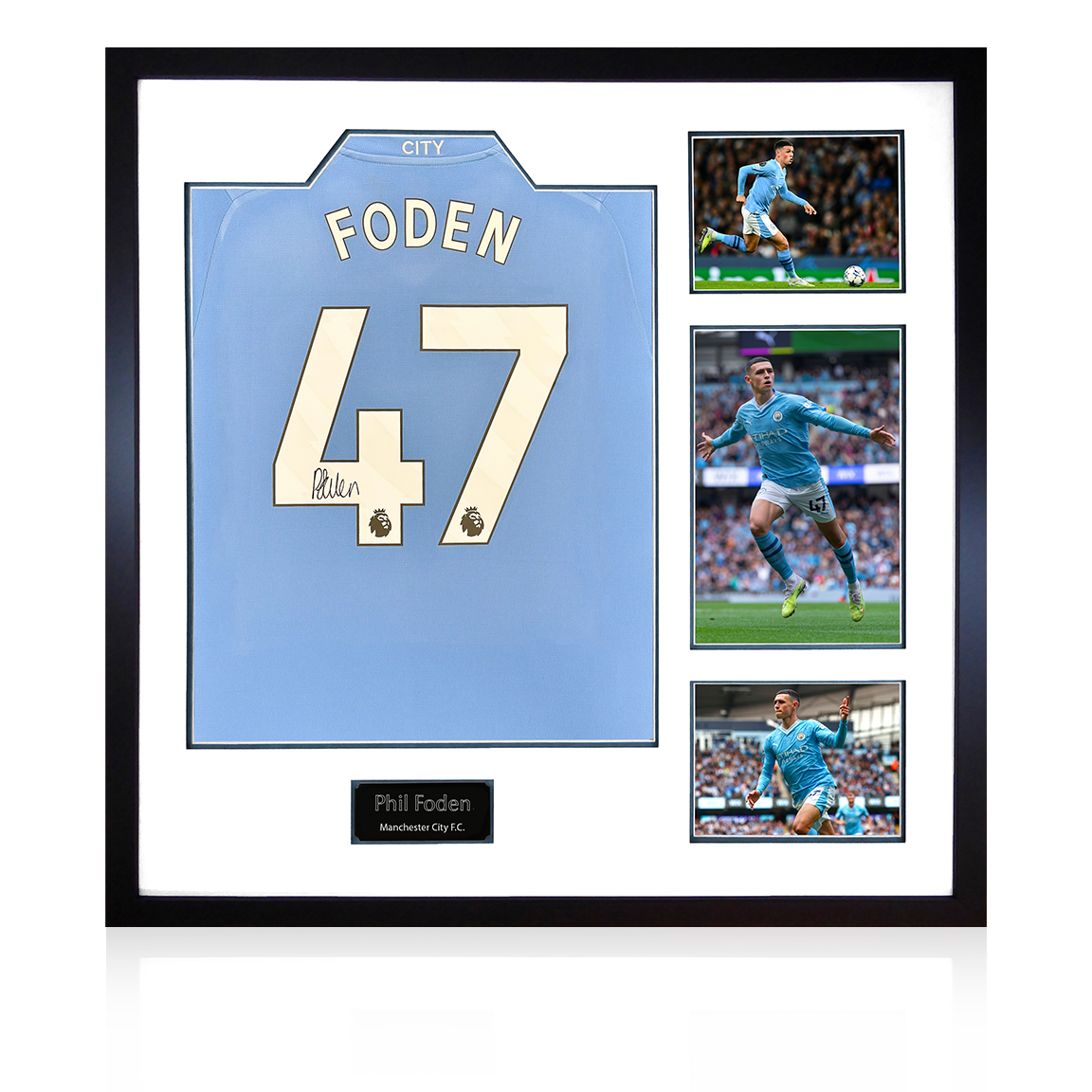 Phil Foden Signed 23/24 Manchester City Shirt Elite Frame