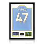 Phil Foden Signed Manchester City 23/24 Premier League Champions Shirt Premium Frame