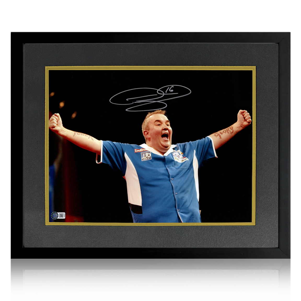 Phil Taylor Signed Image Deluxe Mount Frame