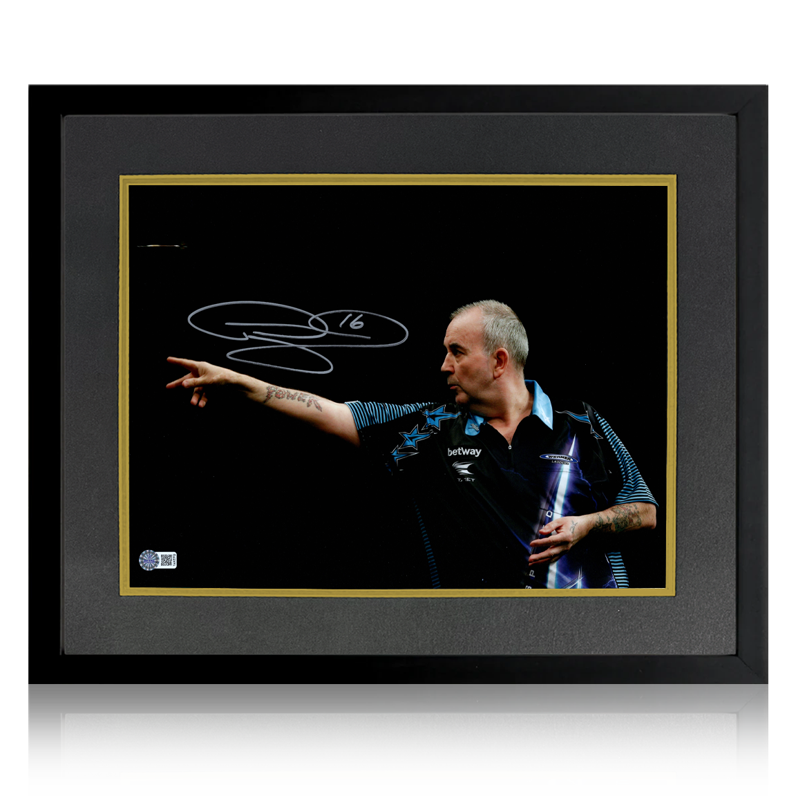Phil Taylor Signed Image Deluxe Mount Frame