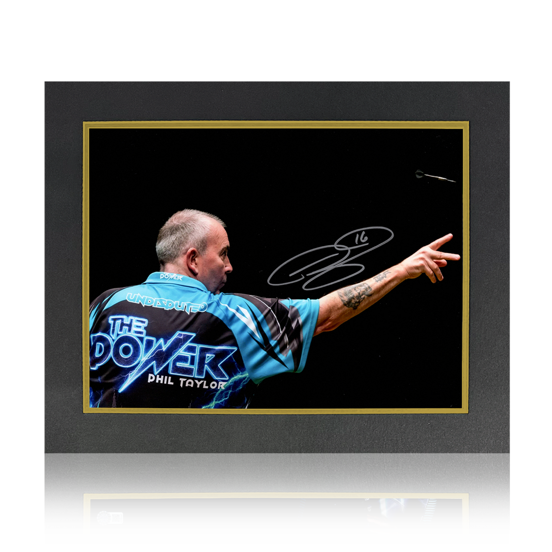 Phil Taylor Signed Image Deluxe Mount