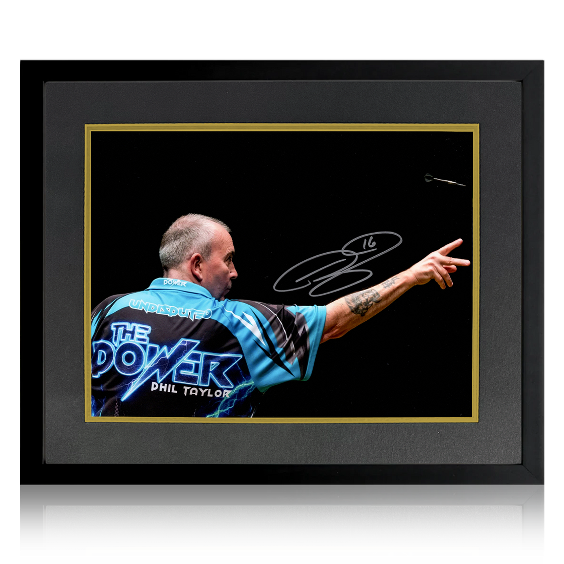 Phil Taylor Signed Image Deluxe Mount Frame