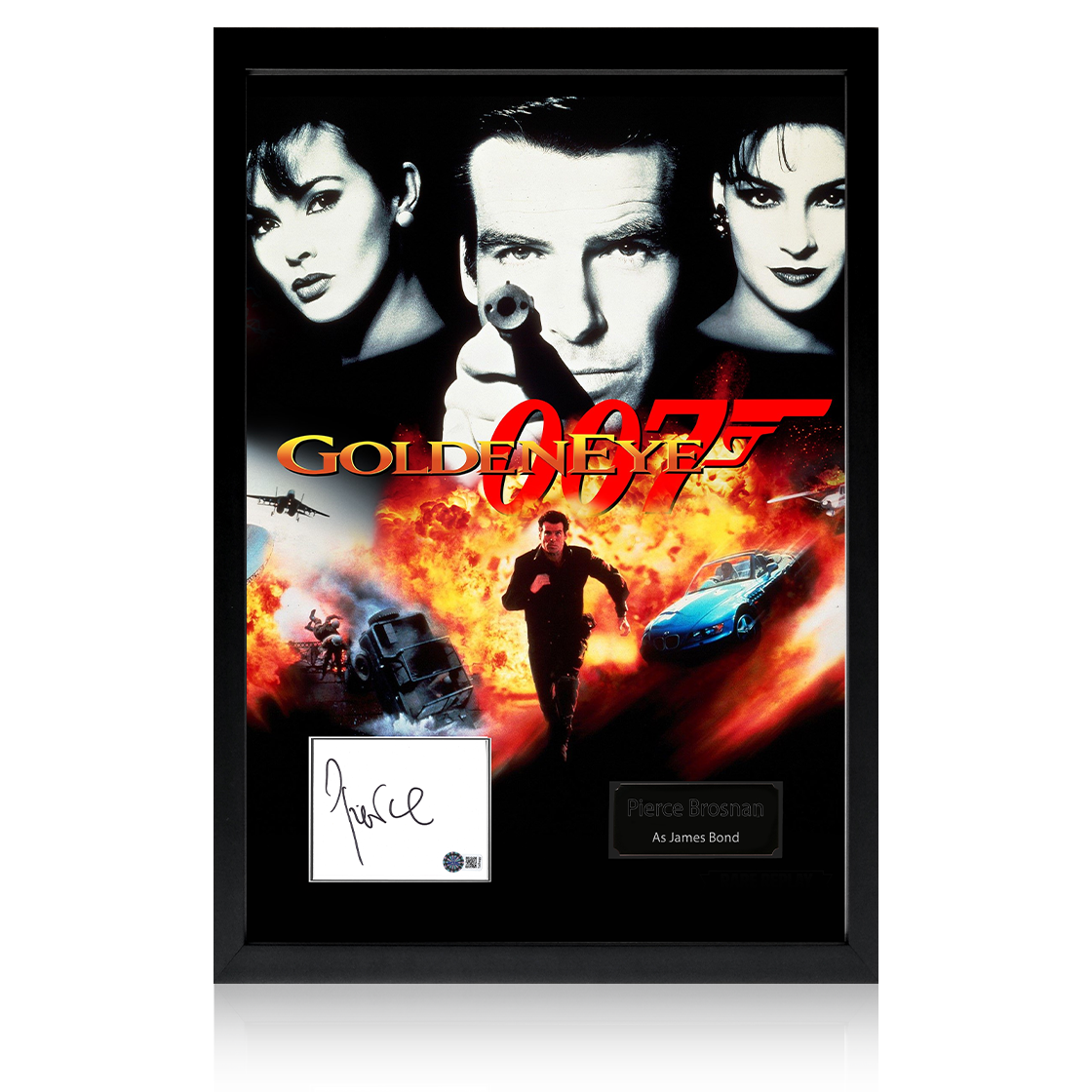 Pierce Brosnan Signed GoldenEye Iconic Frame (AFTAL Authentication)