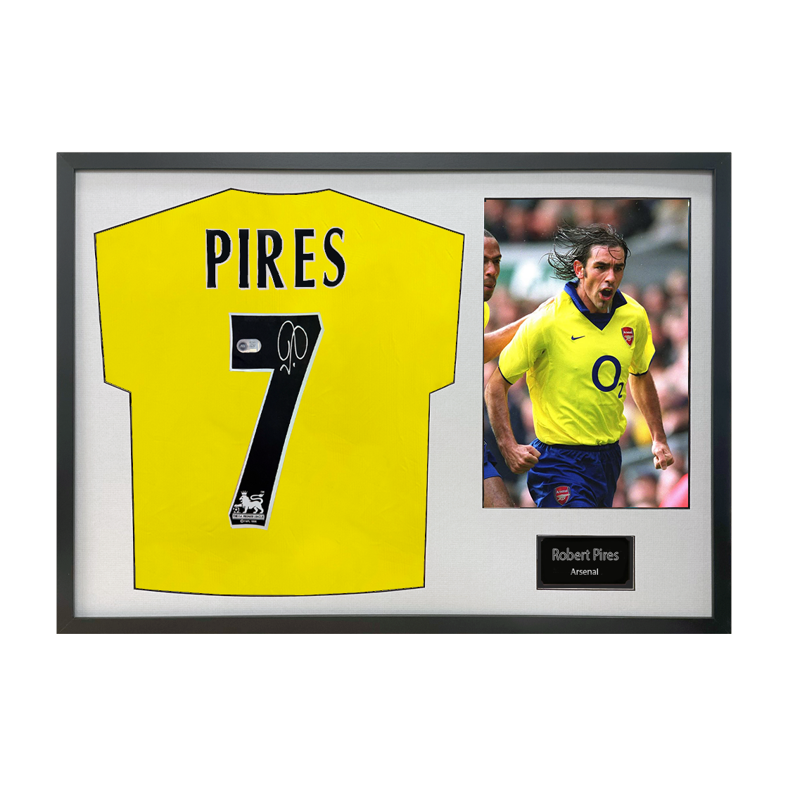 Robert Pires Signed Arsenal Shirt Classic Frame (ACG Cert)