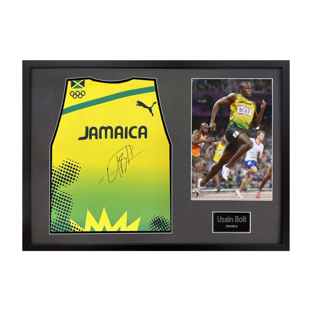 Usian Bolt Signed Jersey Classic Frame