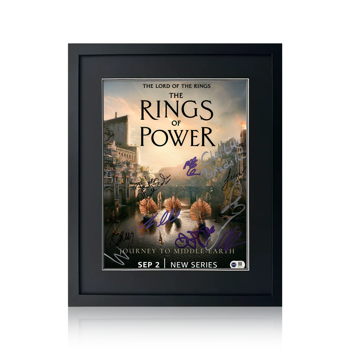 Rings Of Power Cast Signed Image Compact Frame (ACG Cert)