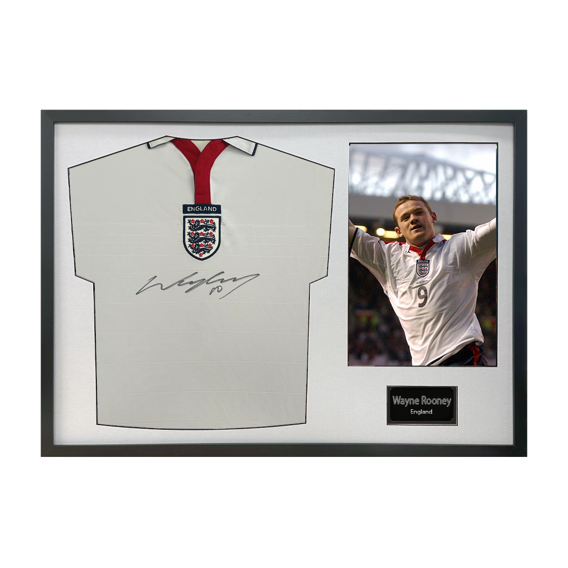 Wayne Rooney Signed England Shirt Classic Frame