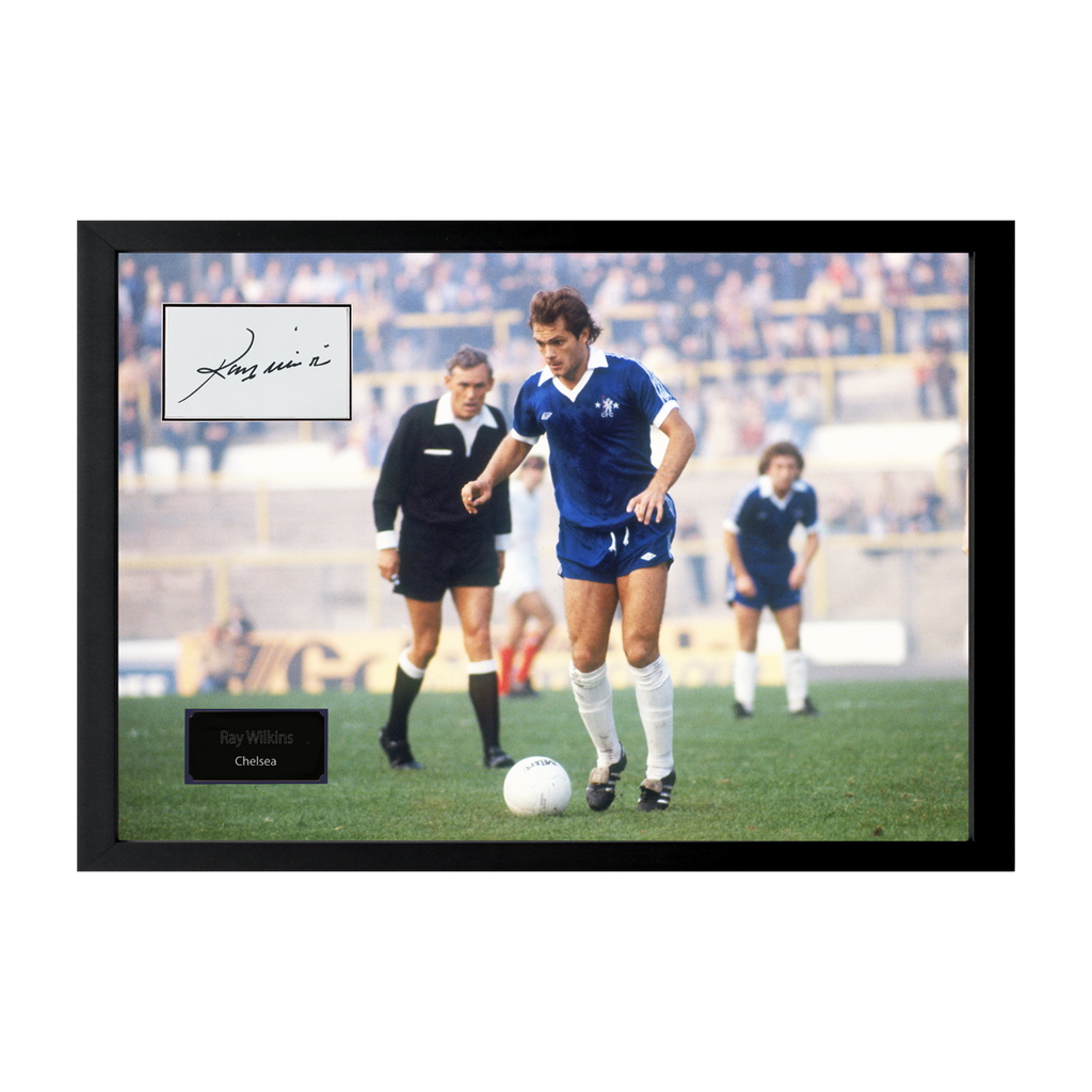 Ray Wilkins Signed Chelsea Cut Iconic Frame (ACG Cert)