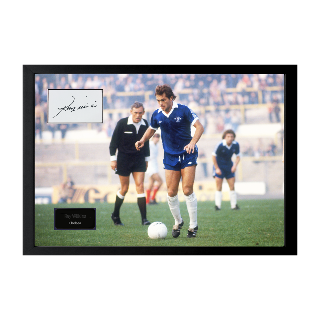 Ray Wilkins Signed Chelsea Cut Iconic Frame (ACG Cert)