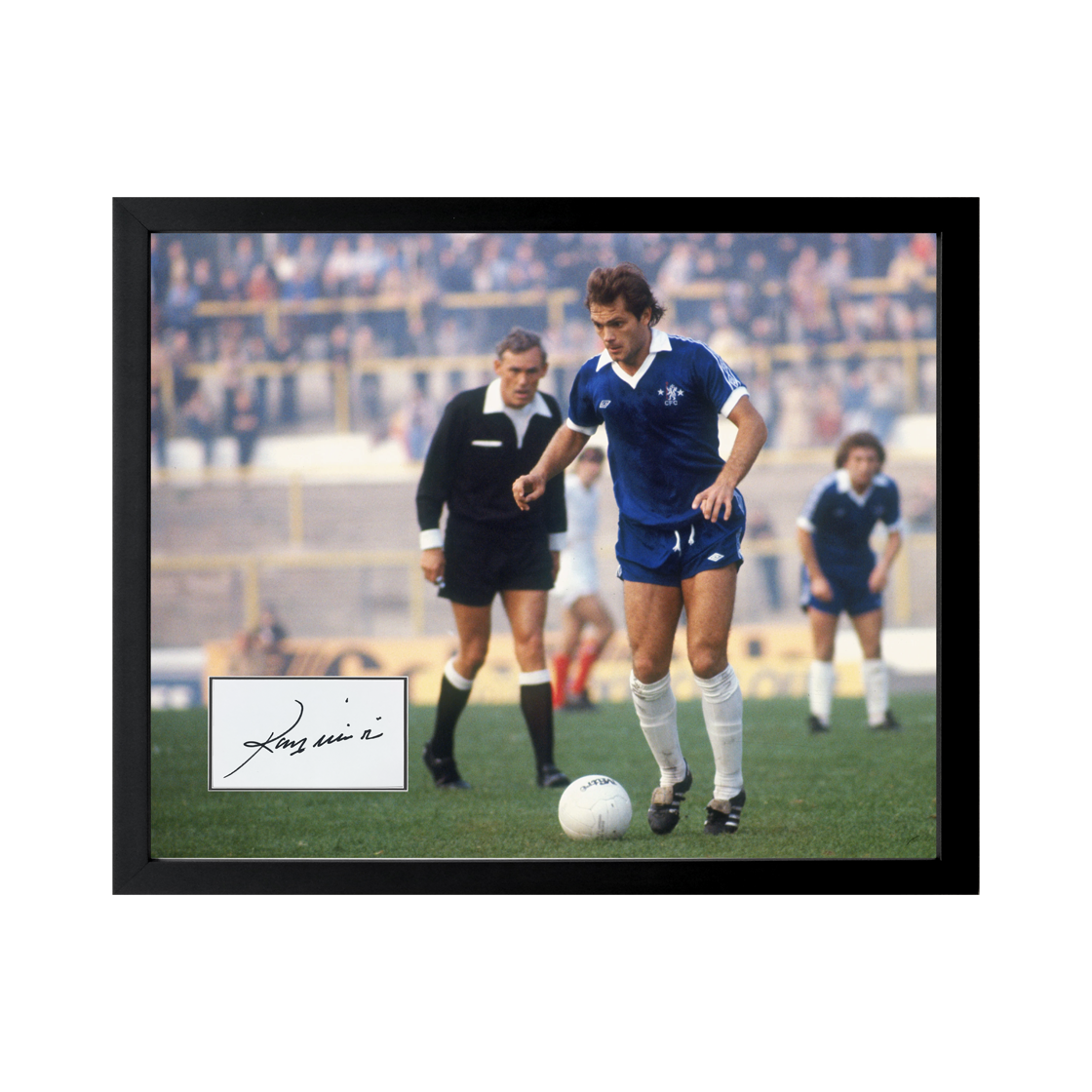Ray Wilkins Signed Chelsea Cut Deluxe Mount Frame