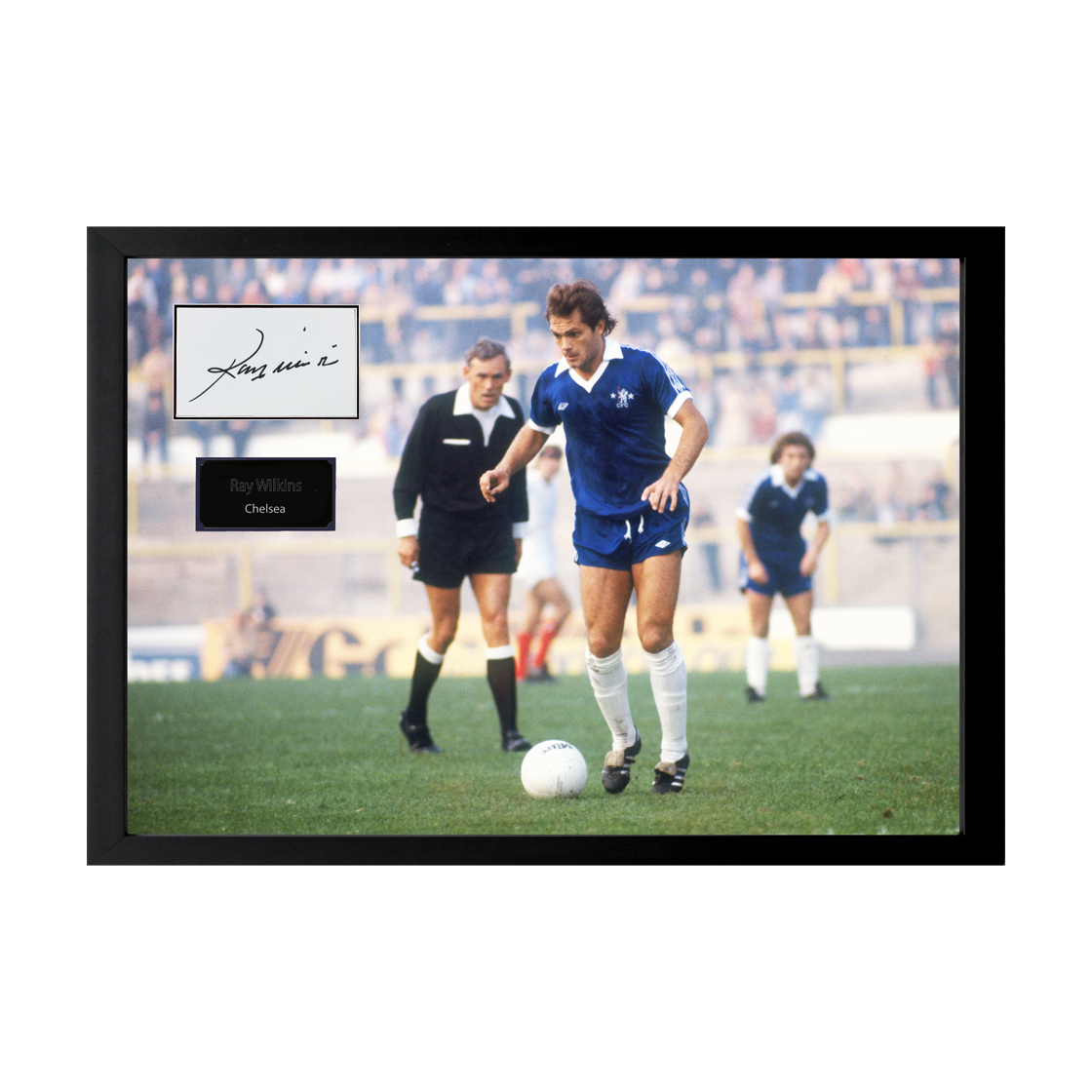 Ray Wilkins Signed Chelsea Cut Iconic Frame (ACG Cert)