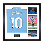 Ryan Cherki Signed Manchester City Shirt Elite White Frame