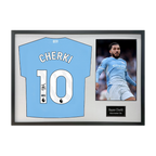 Rayan Cherki Signed Manchester City Shirt Classic White Frame