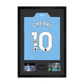 Rayan Cherki Signed Manchester City Shirt Premium Black Frame