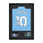 Rayan Cherki Signed Manchester City Shirt Premium Black Frame