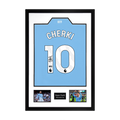 Rayan Cherki Signed Manchester City Shirt Premium White Frame
