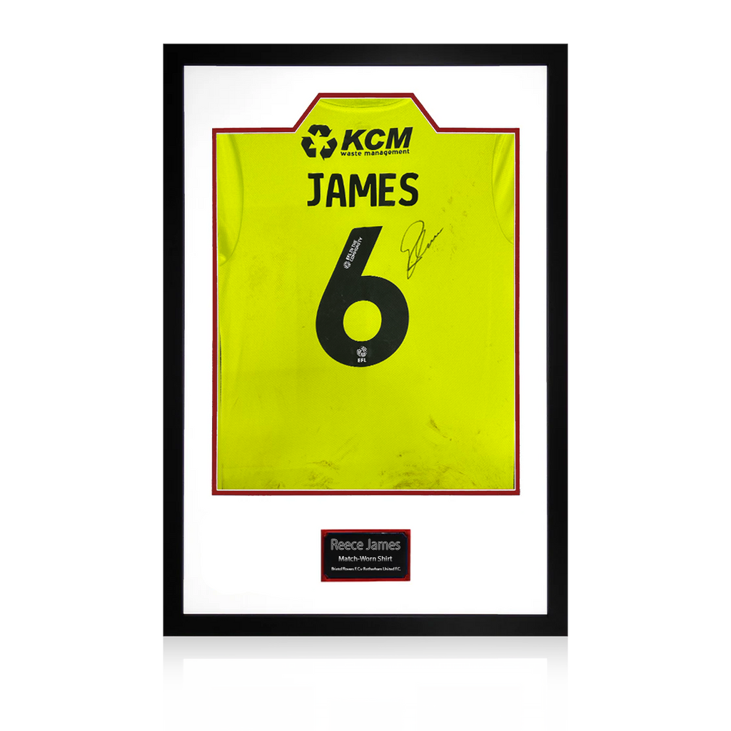 Reece James Match-Worn & Signed Rotherham United Shirt Premium Frame