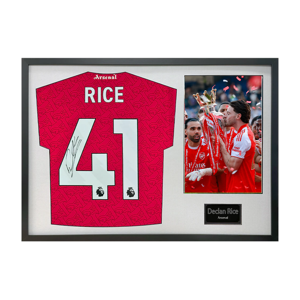 Declan Rice Signed Arsenal Champions Shirt Classic Frame (ACG Cert)
