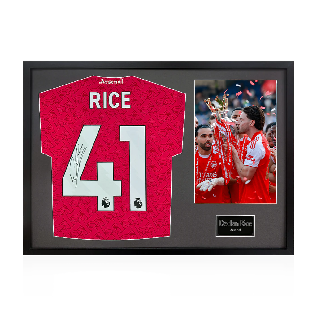 Declan Rice Signed Arsenal Champions Shirt Classic Frame (ACG Cert)