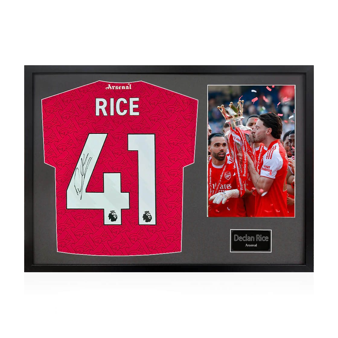 Declan Rice Signed Arsenal Champions Shirt Classic Frame (ACG Cert)