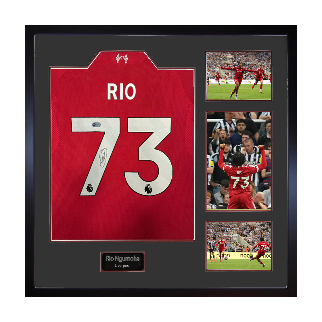 Rio Ngumoha Signed Liverpool Shirt Elite Frame (ACG Cert)