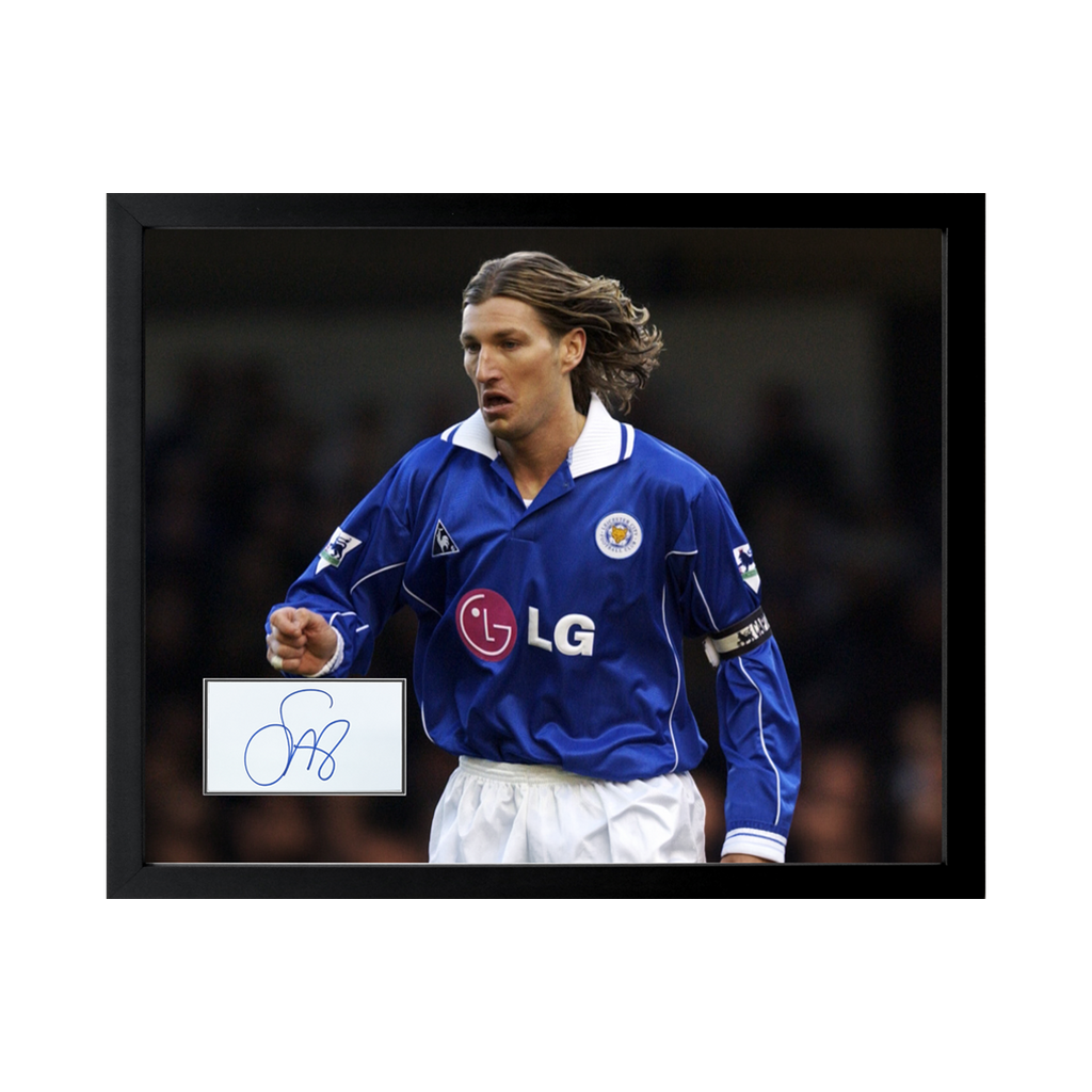 Robbie Savage Signed Leicester City Cut Deluxe Mount Frame