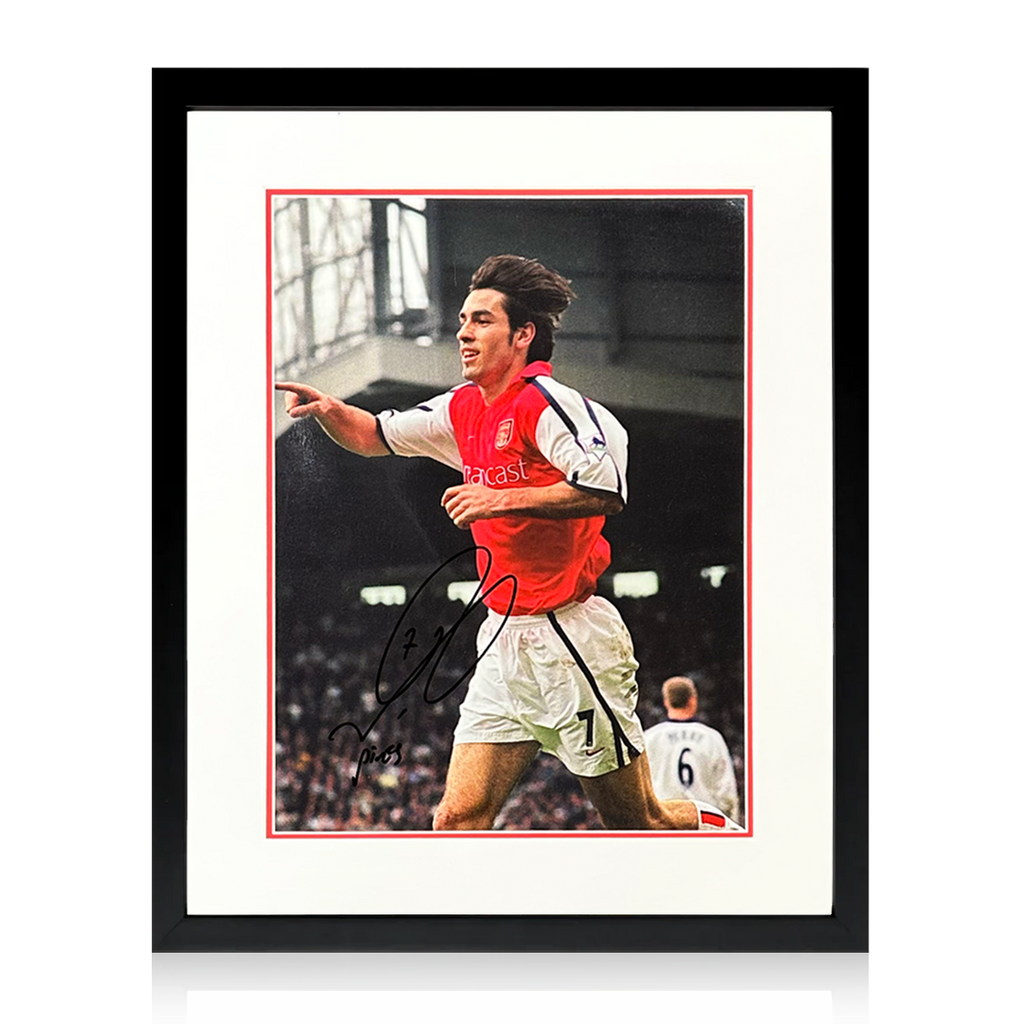 Robert Pires Signed Arsenal Image Deluxe Mount Frame