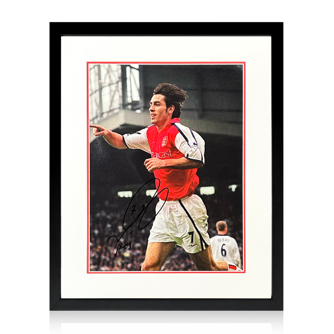 Robert Pires Signed Arsenal Image Deluxe Mount Frame