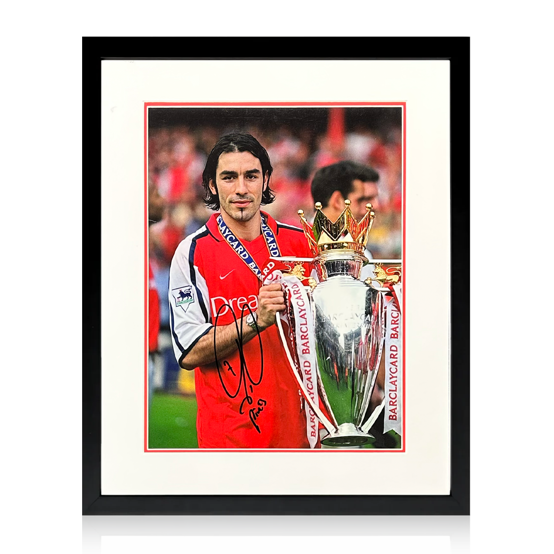 Robert Pires Signed Arsenal Image Deluxe Mount Frame