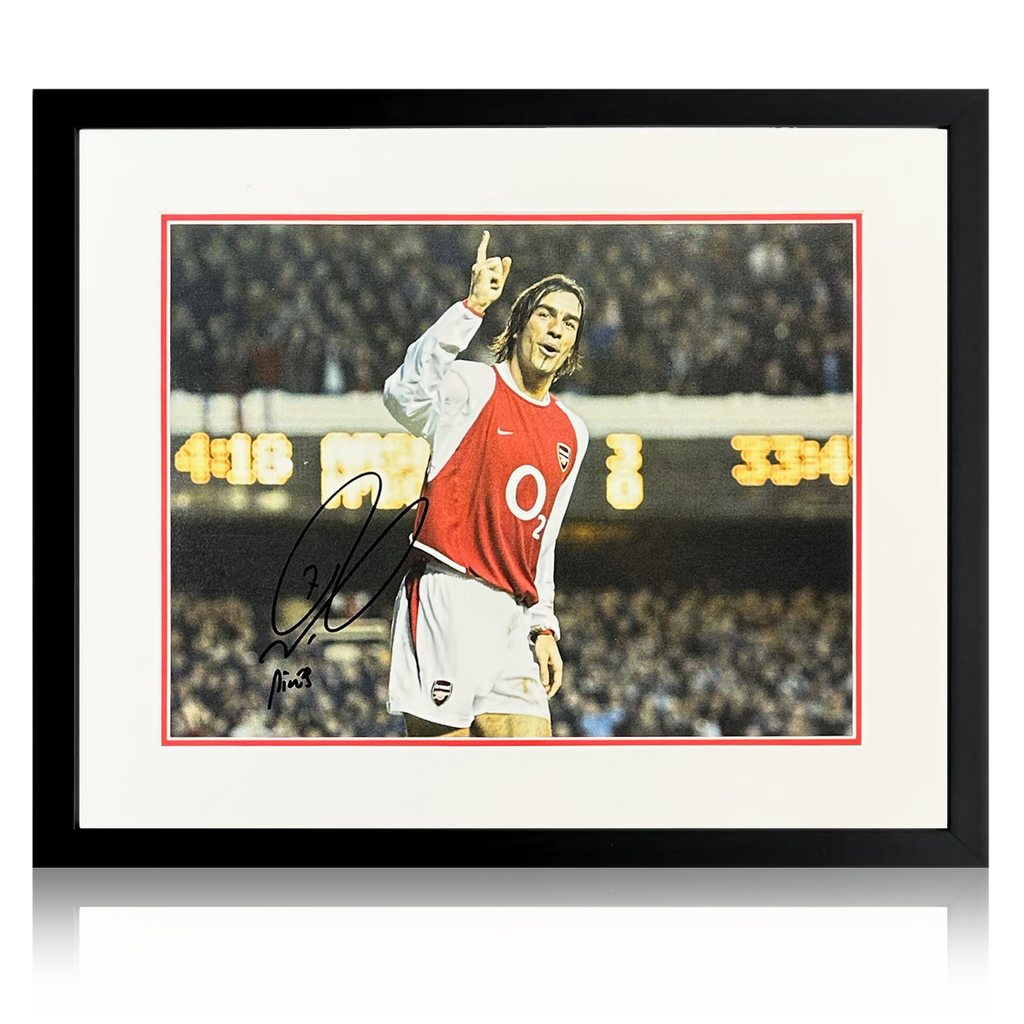 Robert Pires Signed Arsenal Image Deluxe Mount Frame
