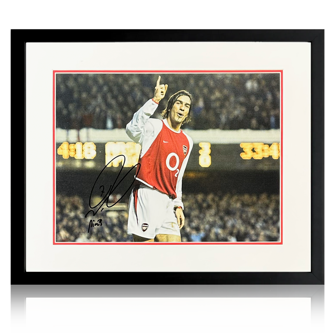 Robert Pires Signed Arsenal Image Deluxe Mount Frame