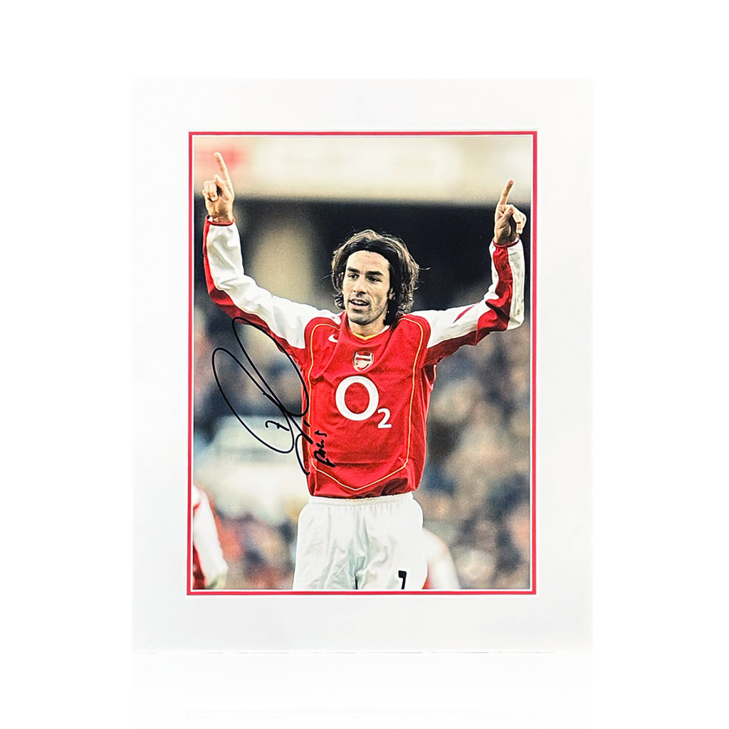 Robert Pires Signed Arsenal Image Deluxe Mount