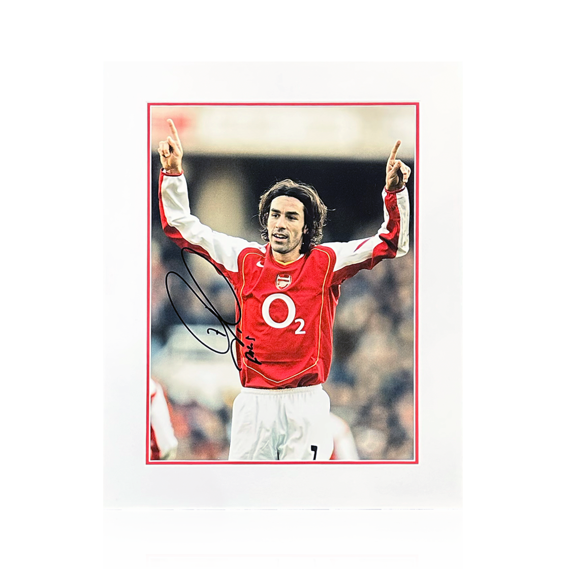 Robert Pires Signed Arsenal Image Deluxe Mount