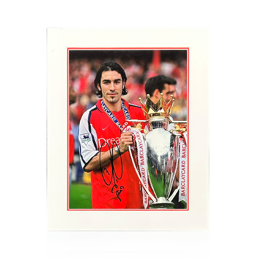 Robert Pires Signed Arsenal Image Deluxe Mount