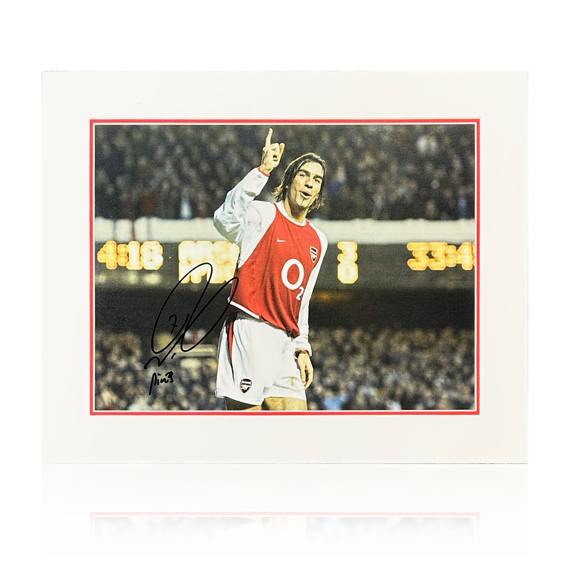 Robert Pires Signed Arsenal Image Deluxe Mount