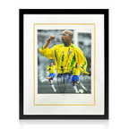 Roberto Carlos Signed Brazil Image Deluxe Mount Frame