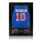 Dennis Rodman Signed Detroit Pistons Jersey Premium Frame (JSA)