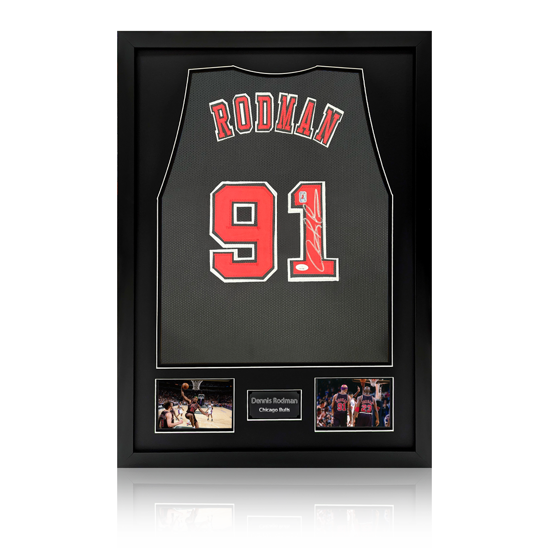 Dennis Rodman Signed Chicago Bulls Jersey Premium Frame (JSA)