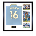 Rodri Signed Manchester City 23/24 Premier League Champions Shirt Elite Frame
