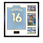 Rodri Signed Manchester City 23/24 Premier League Champions Shirt Elite Frame