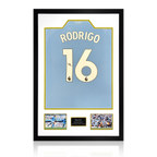 Rodri Signed Manchester City 23/24 Premier League Champions Shirt Premium Frame