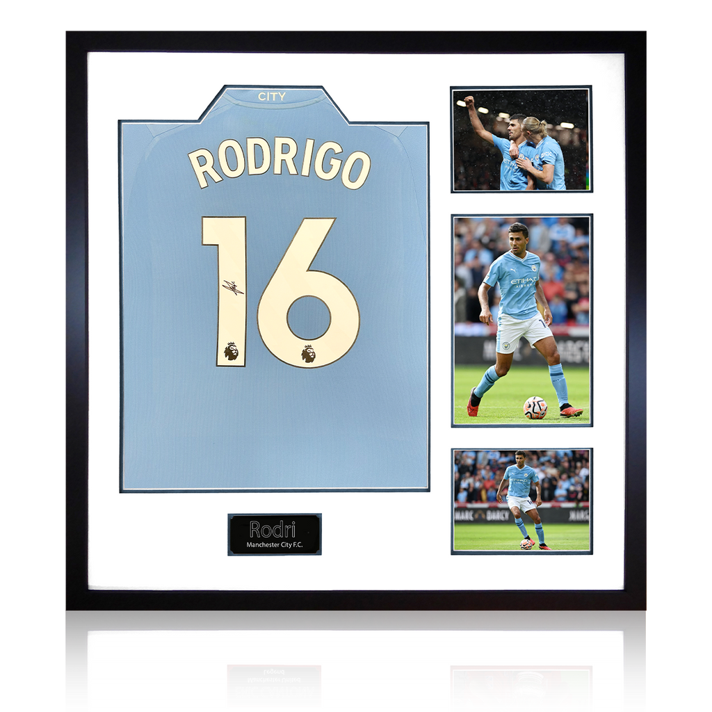 Rodri Signed 23/24 Manchester City Shirt Elite Frame