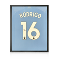 Rodri Signed 23/24 Manchester City Shirt Compact Display