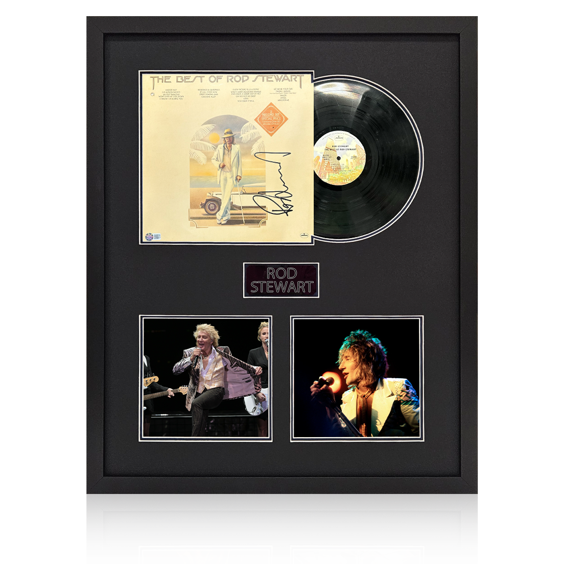Rod Stewart Signed LP Elite Frame (AFTAL Authentication)