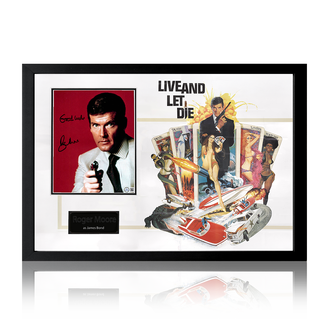 Roger Moore Live And Let Die Image Iconic Frame (AFTAL Authentication)